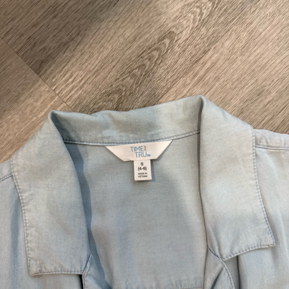 Time and Tru Sky Blue Shirt Dress - Picture 2 of 2